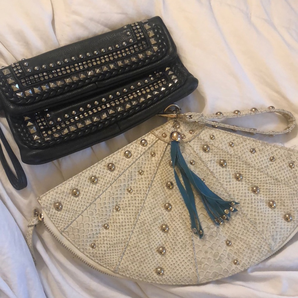 Bebe studded clutch
